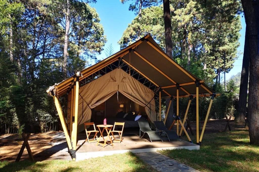 Fabricante de tendas para tenda de safari de lona impermeable con estrutura de tubo de aceiro (3)