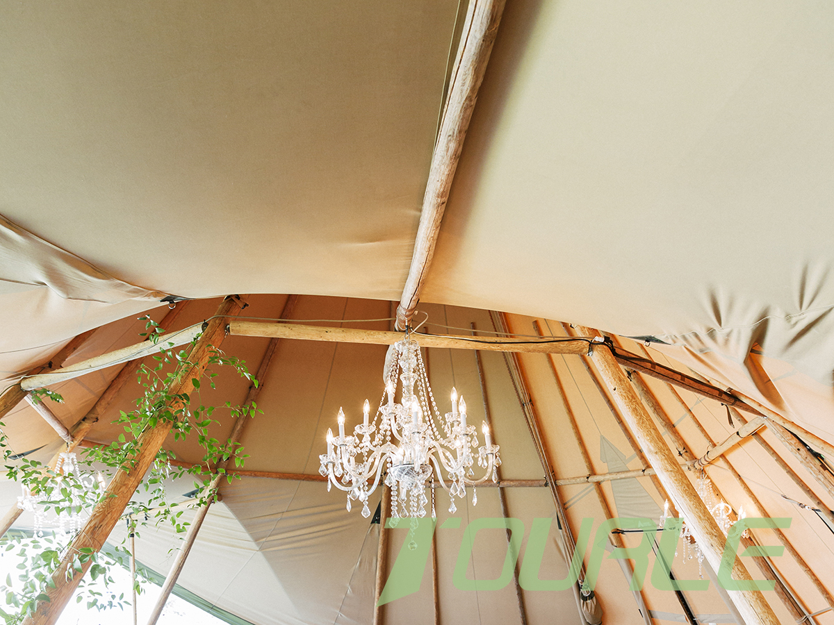 Tipi-Safari-Zelt, zwei Komponenten aus strapazierfähigem Canvas-Stoff für Hochzeitszeremonien – Tourletent (4)