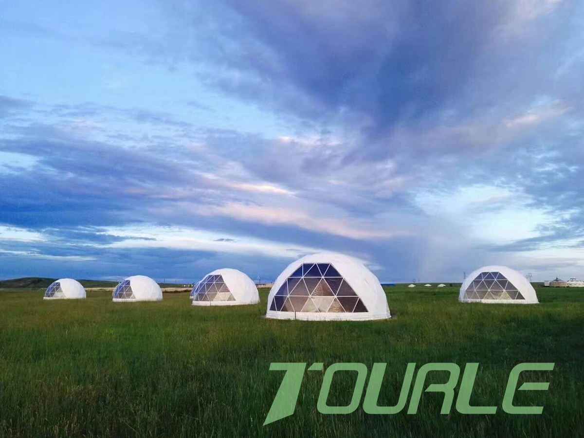 High end travel hotel geodesic dome tent luxury camping family house luxury outdoor tent tourle tent (4)